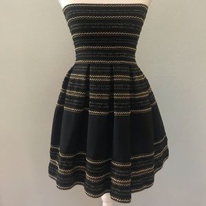 Black and Gold Mini Party Dress